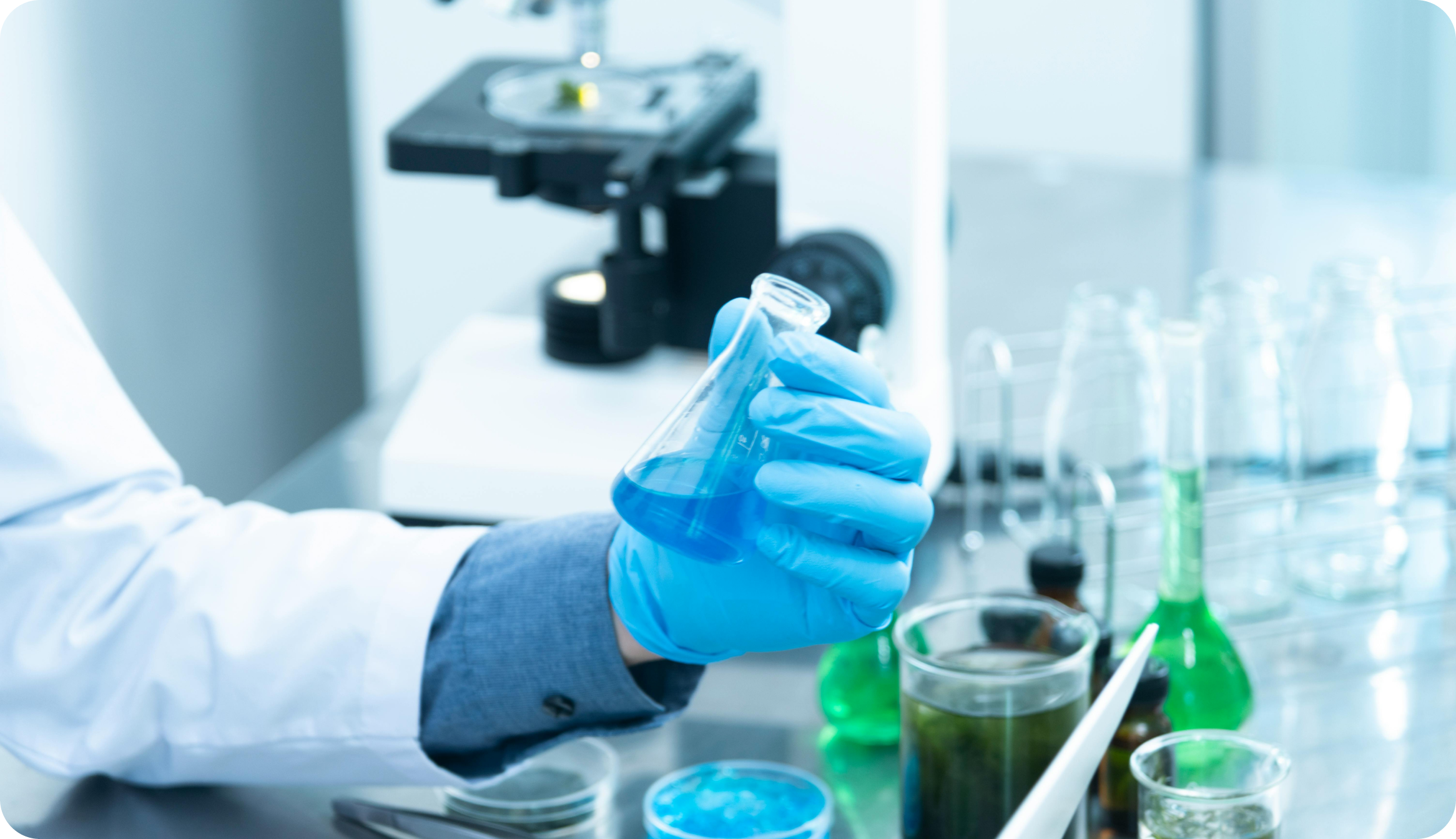 Lab technician working with equipment
